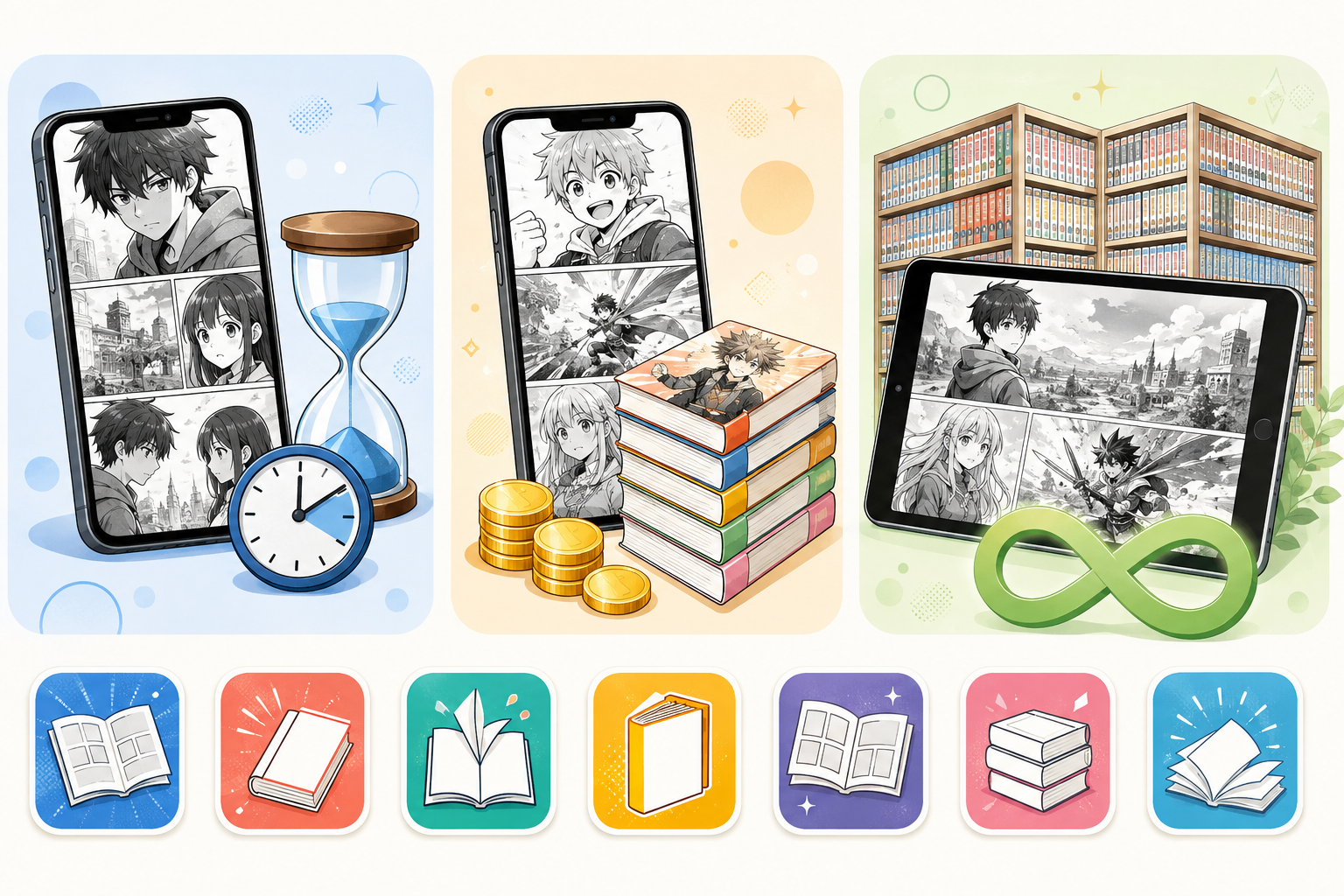 主要漫画アプリ比較一覧表｜課金ルートと安全性で見る