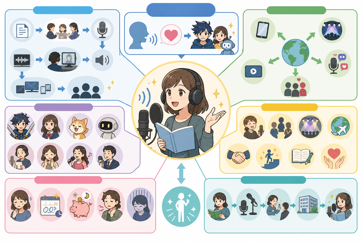 【3分でわかる】声優とは？仕事内容・なり方と、向いてない人の特徴の図解