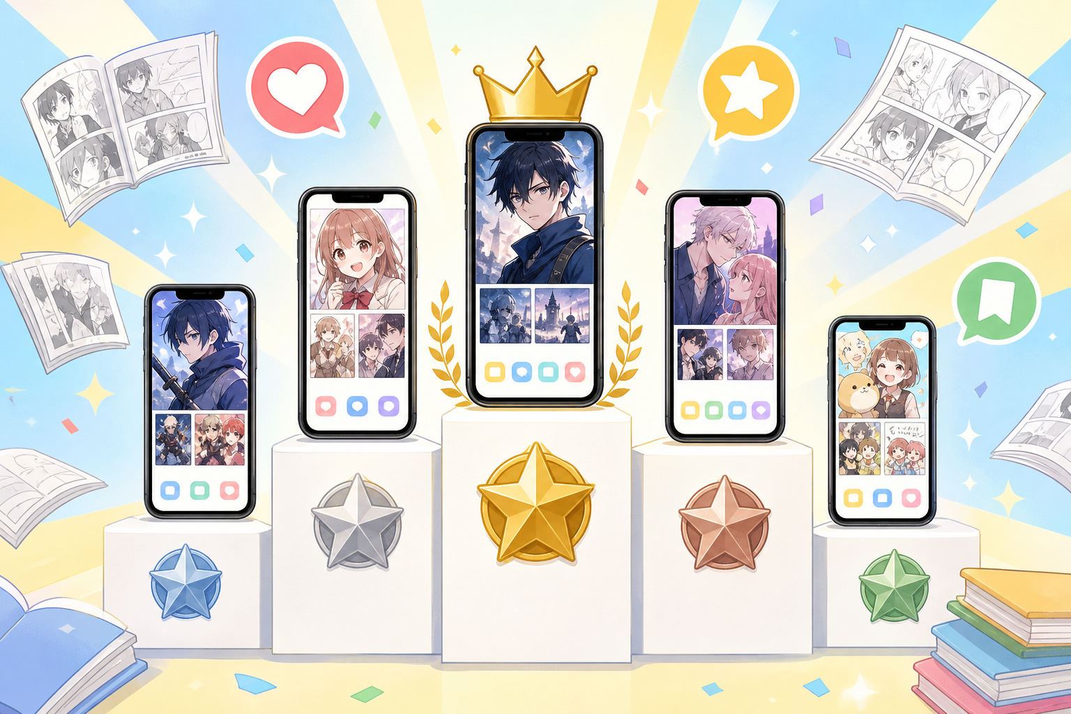 漫画アプリおすすめ5選｜比較一覧表