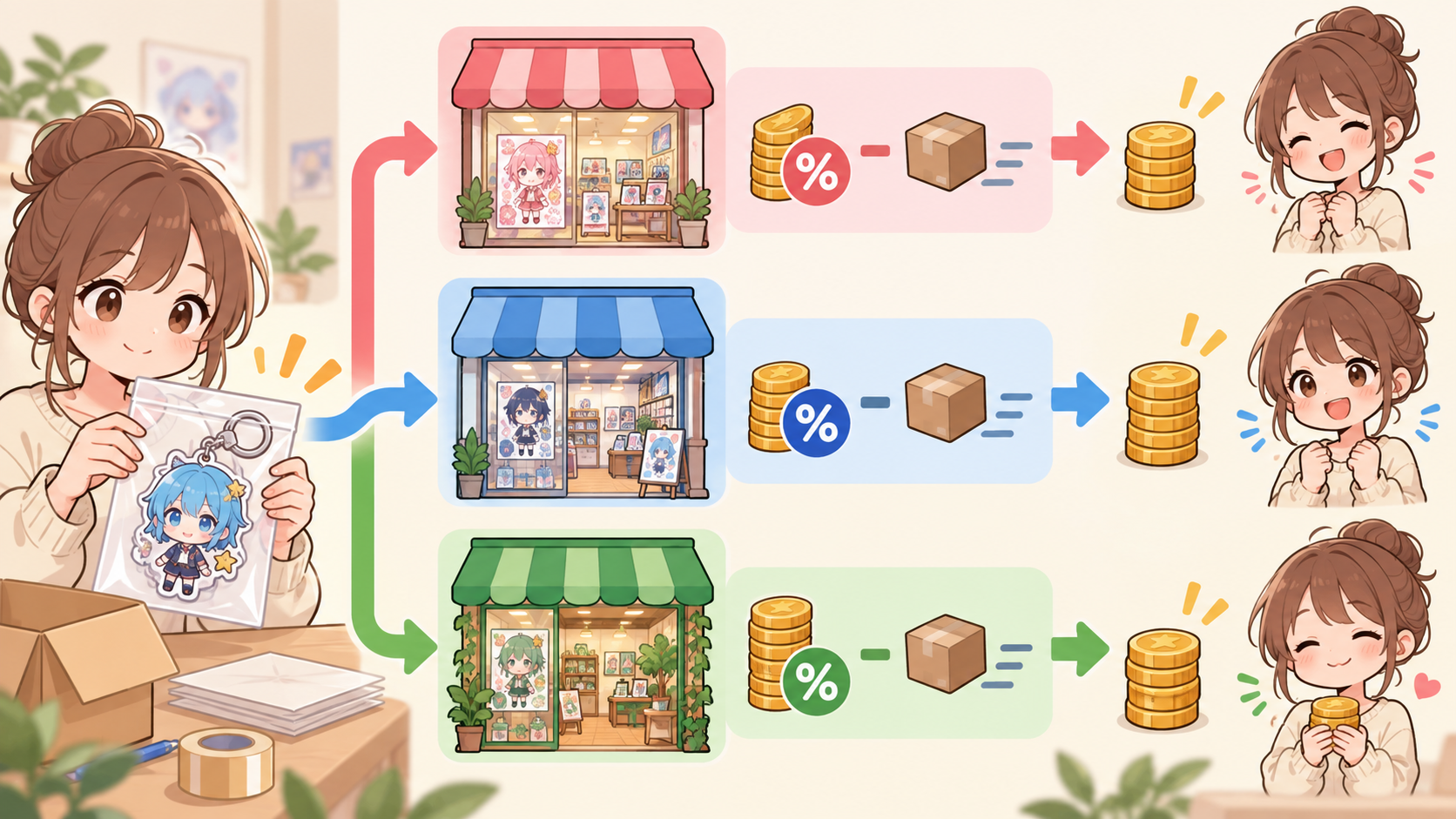 同人グッズの委託販売とは？書店委託とBOOTH倉庫の違い