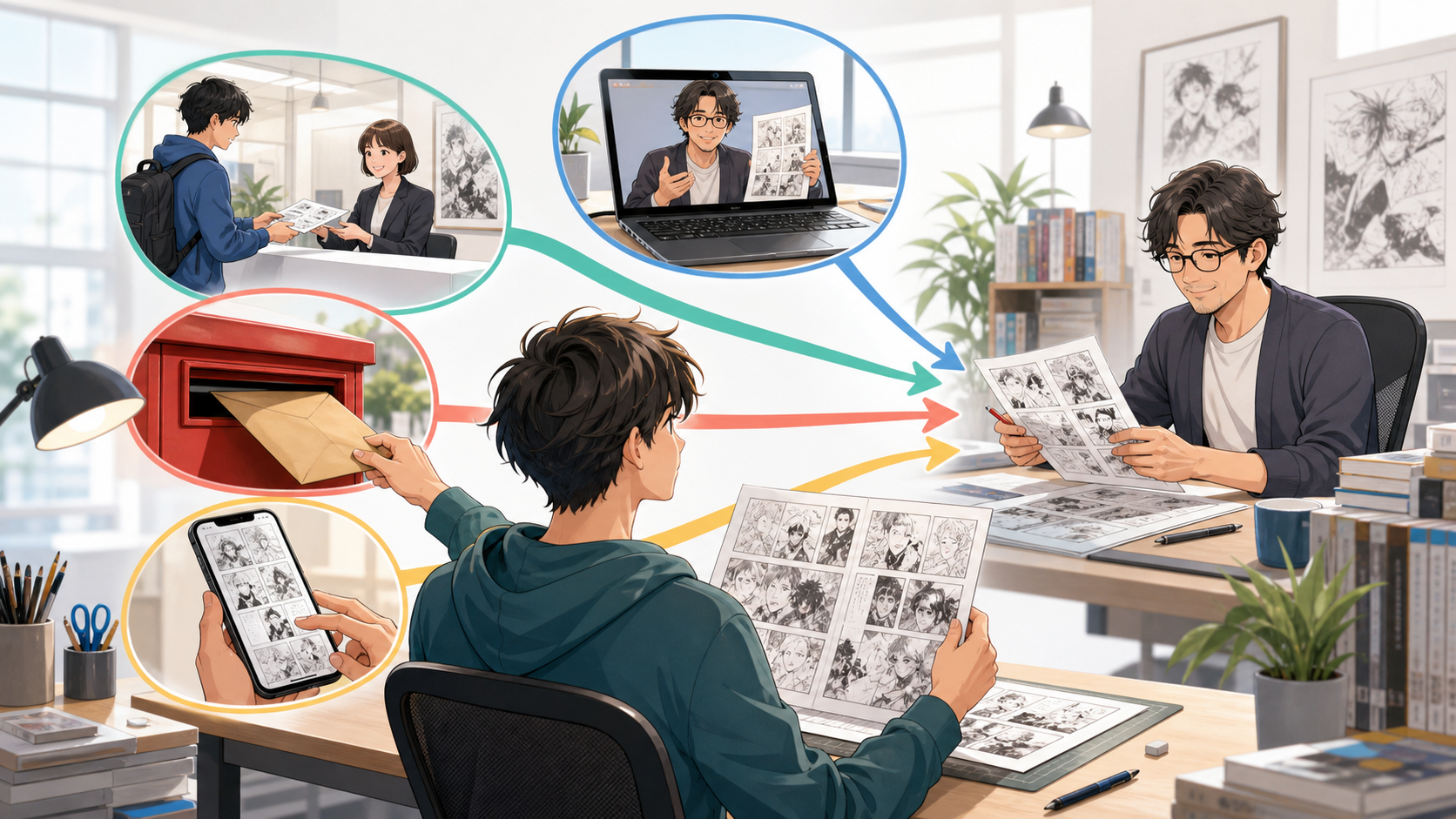 漫画持ち込みの方法｜4ルート比較で最短の講評獲得手順