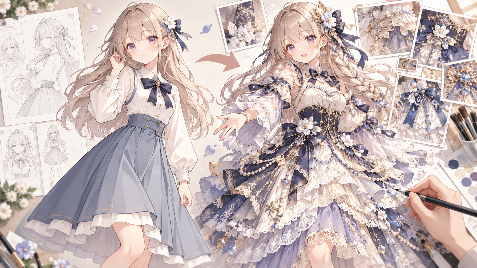 装飾は登場するたびに描くの？