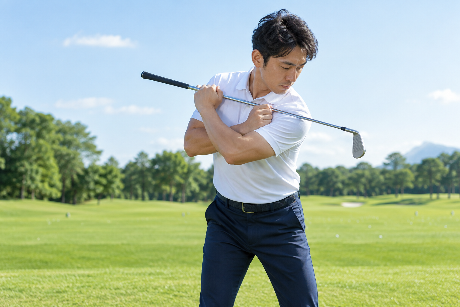 ゴルフで左肩が開く直し方|原因の確認と3つの練習ドリル
