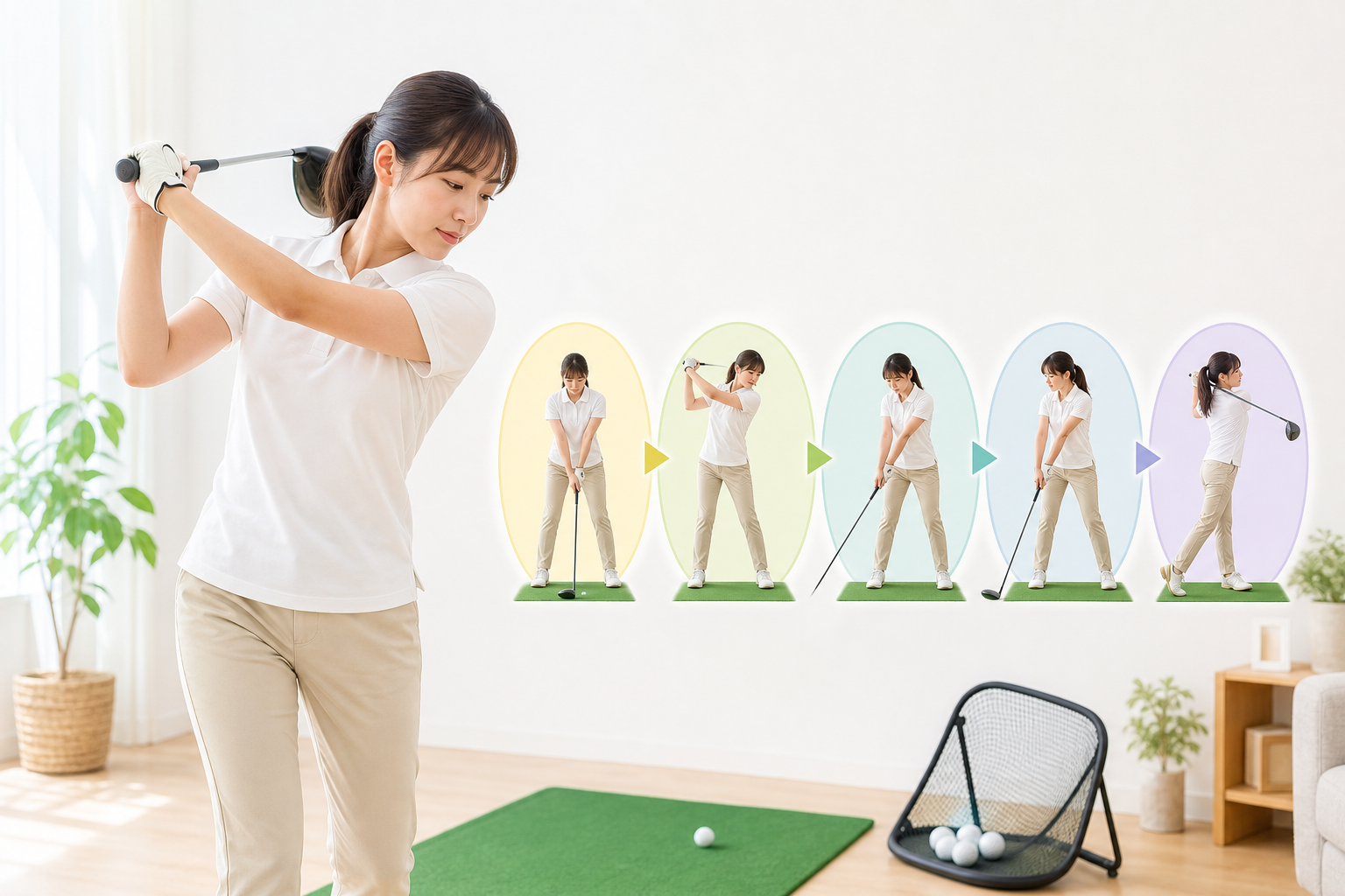 ゴルフ素振りのやり方5ステップ|初心者が自宅で上達する練習法ガイド