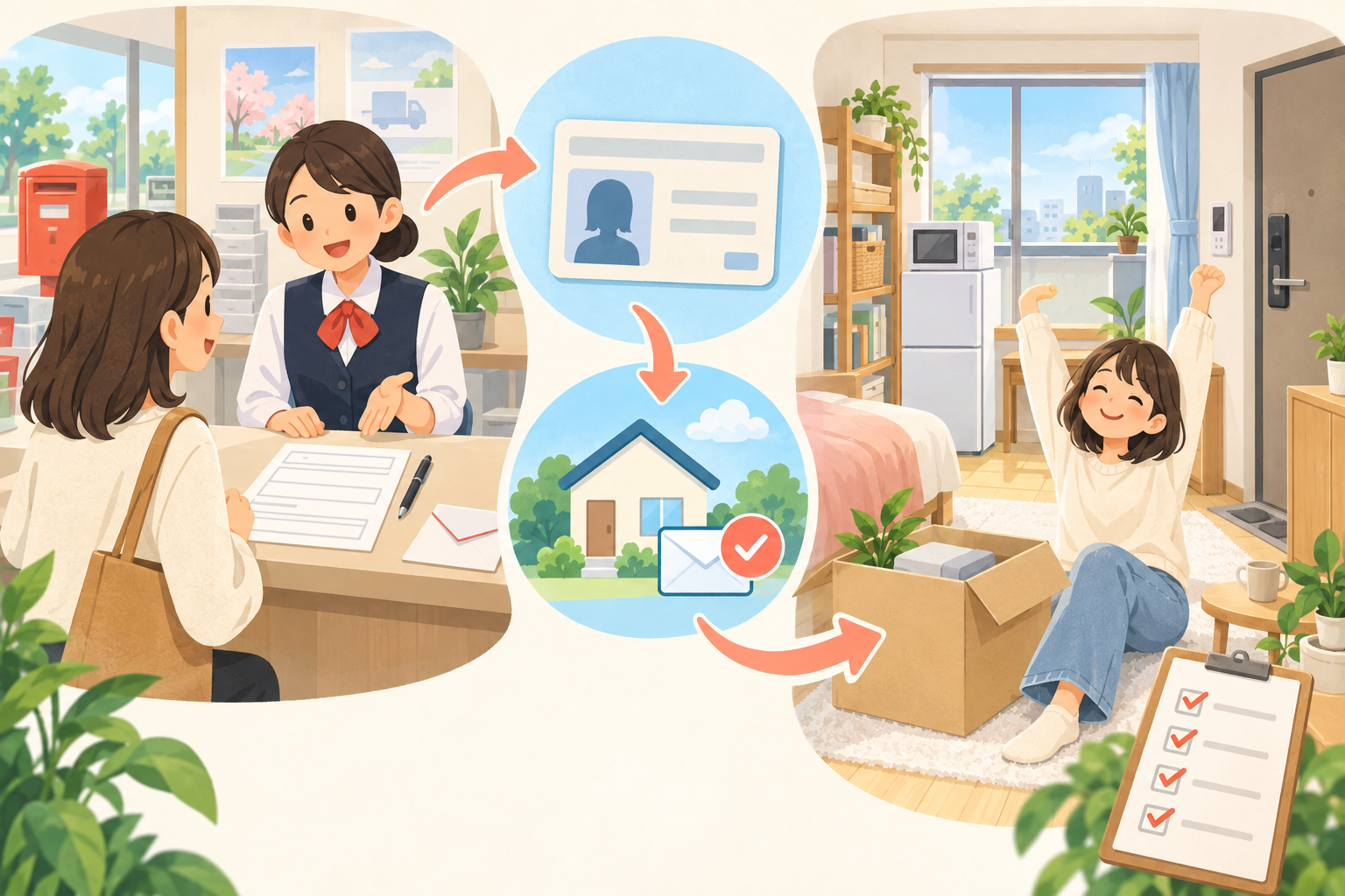 旧住所欄を空欄にする前に、用紙の扱いを確かめる