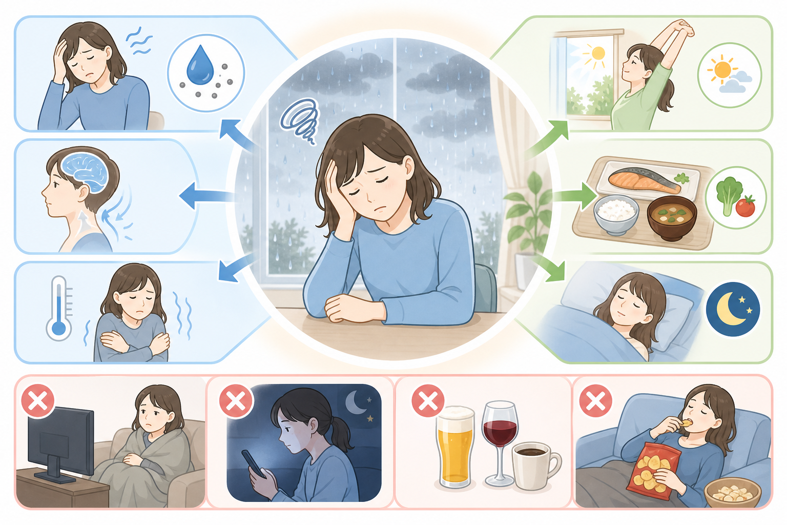 梅雨にだるさが出る主な原因を深掘り