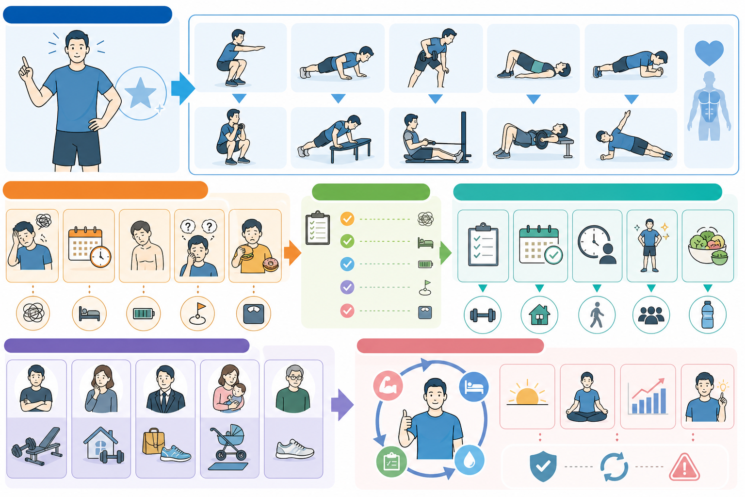 【初心者向け】筋トレメニューの組み方｜週2回で挫折しない最短ルートの図解