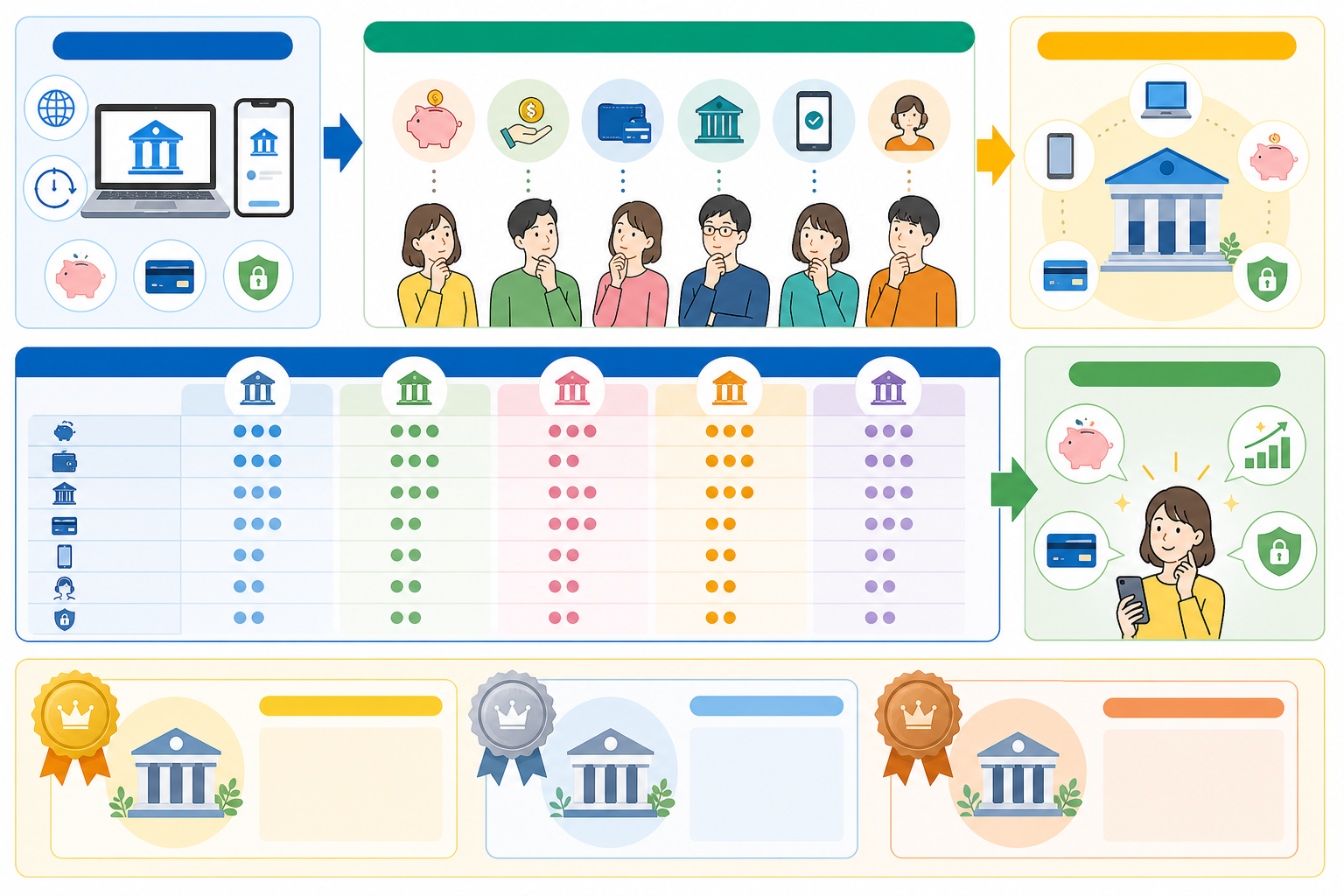ネット銀行おすすめ5選｜手数料・金利・証券連携で比較【初心者向け】の図解