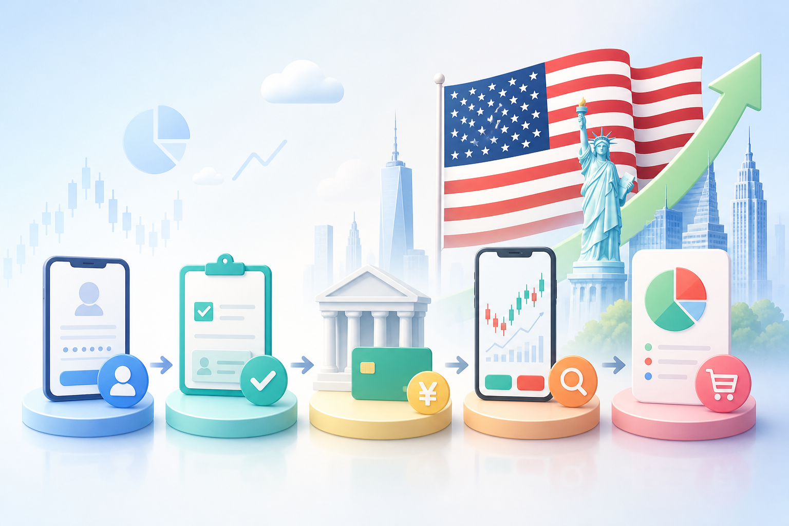 【初心者向け】米国株の始め方5ステップ|口座開設から買い方まで完全ガイド
