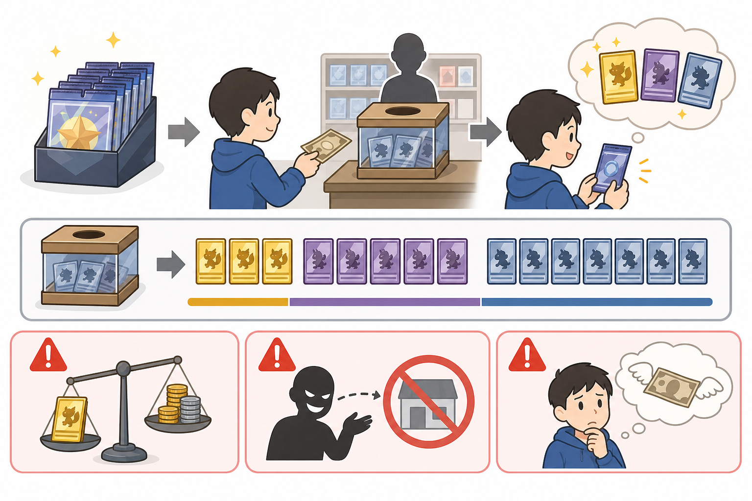 仕組みをもう少し詳しく：お金とカードの流れ