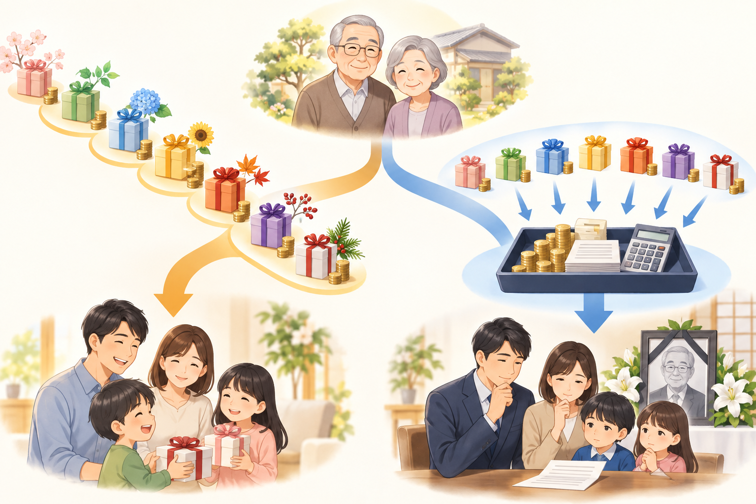 亡くなる年×贈与年の足し戻しマトリクス