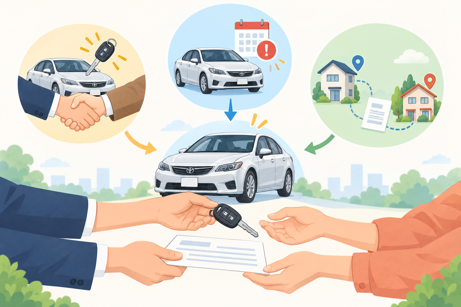普通車を相続人が使う場合、誰の書類が必要？